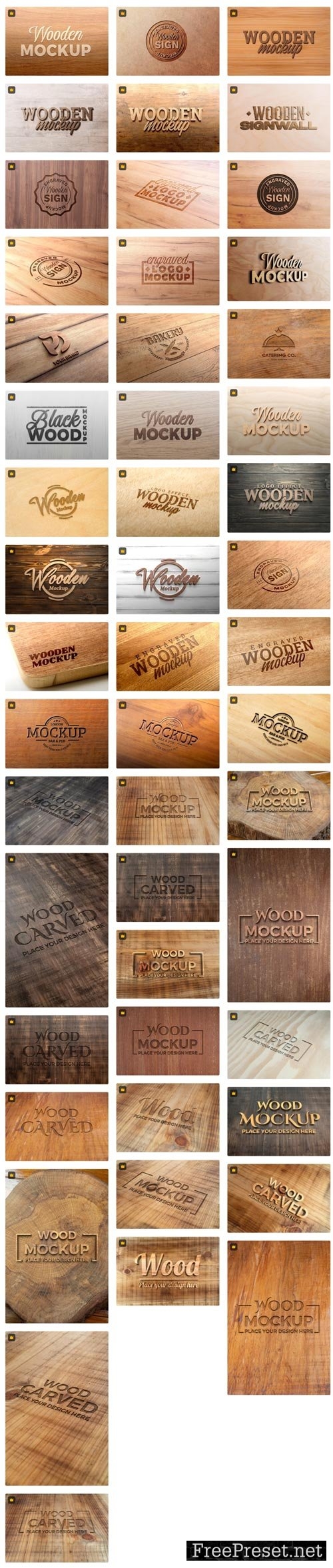 Premium Mockup Collections - Logo Wood - 1000xPSD 2288596