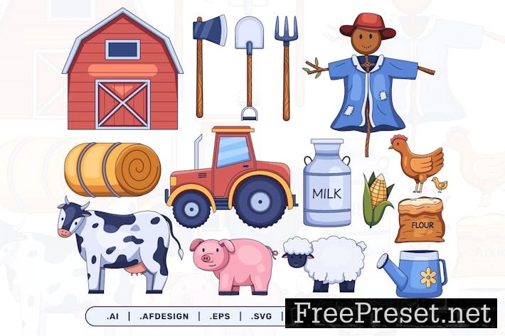 Countryside/Farm Life Element Illustration CFDWKJH